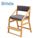 E-Toko 兒童實木成長靠背椅(多段式)-自然木色